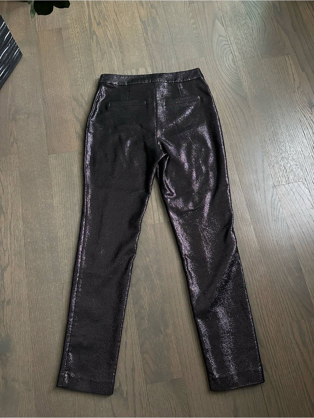 Ramy Brook NY Shimmering Metallic Black Skinny Pants